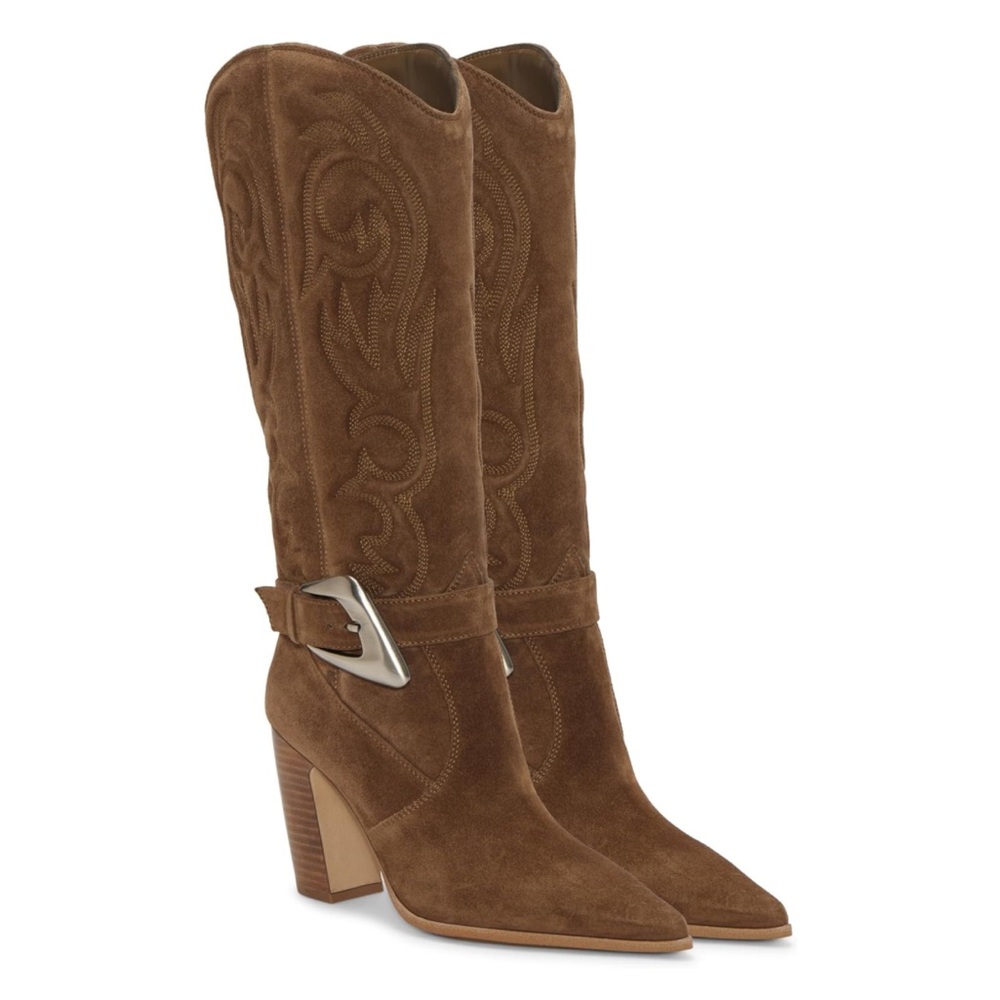 Vince Camuto Tan Leather Heeled Boots
